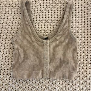 Urban Outfitters Ribbed Beige Crop Top